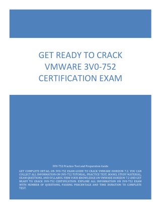 Get Ready to Crack VMware 3V0-752 Certification Exam