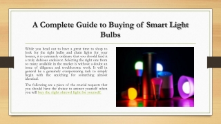 A Complete Guide to Buying of Smart Light