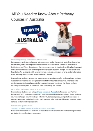 All You Need to Know About Pathway Courses in Australia