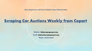 Scraping Car Auctions Weekly from Copart