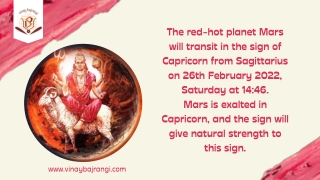 Effect of Mars Transit in Capricorn - Finance Health Wealth Career