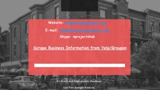 Scrape Business Information from Yelp/Groupon