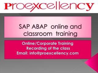 Proexcellency provides SAP ABAP online training.
