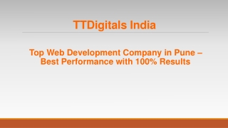 Top Web Development Company in Pune - TTDigitals