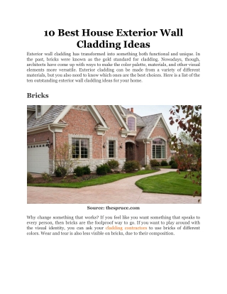 10 Best House Exterior Wall Cladding Ideas