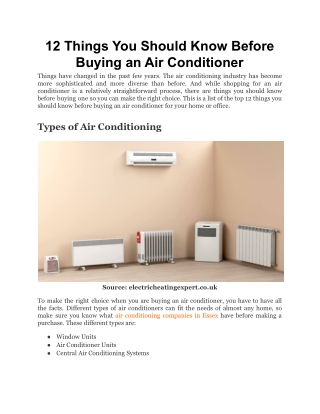 12 Things You Should Know Before Buying an Air Conditioner