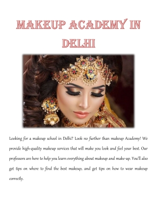 Makeup Academy in Delhi