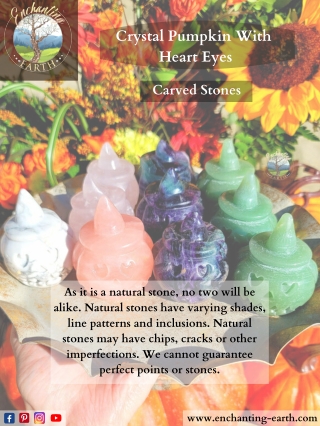 Crystal Pumpkin With Heart Eyes | Enchanting Earth