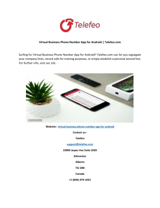 Virtual Business Phone Number App for Android  Telefeo