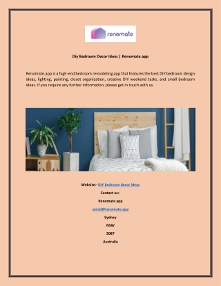 Diy Bedroom Decor Ideas  Renomate.app