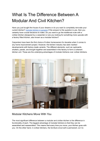 What Is The Difference Between A Modular And Civil Kitchen
