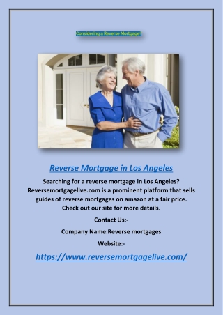 Reverse Mortgage In Los Angeles | Reversemortgagelive.com