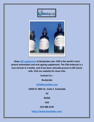 C60 Supplement | BuckyLabs.com