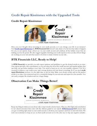 Credit Repair Kissimmee with the Upgraded Tools