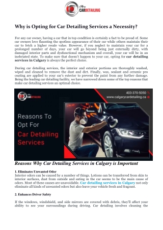 Why is Opting for Car Detailing Services a Necessity