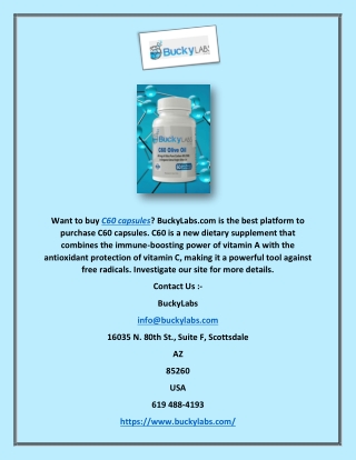 Carbon 60 Supplement | BuckyLabs.com
