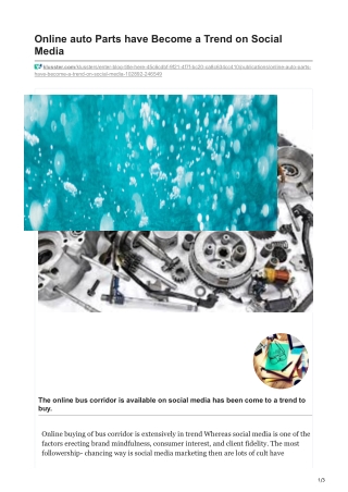 klusster.com-Online auto Parts have Become a Trend on Social Media