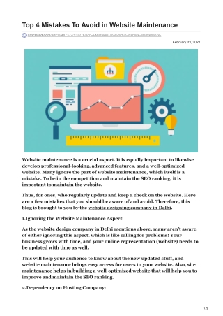 Top 4 Mistakes To Avoid in Website Maintenance