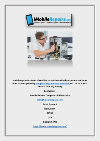 Computer Repair Service at Howell NJ