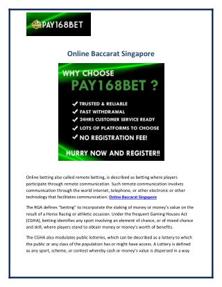 Online Baccarat Singapore