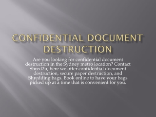 Confidential Document Destruction