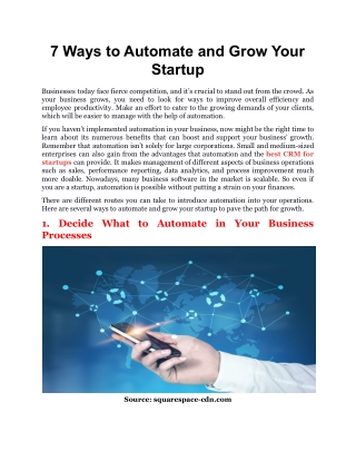 7 Ways to Automate and Grow Your Startup