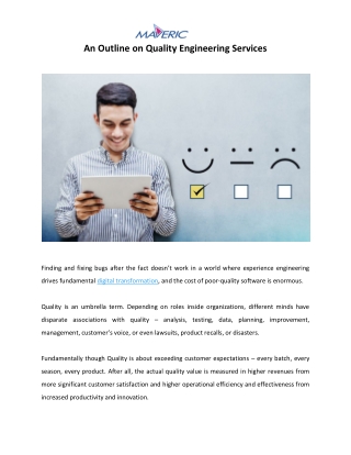 An Outline on Quality Engineering Services