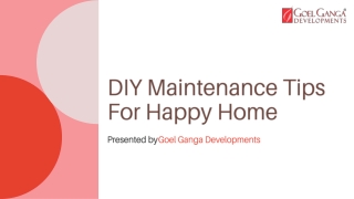 DIY Maintenance Tips For Happy Home