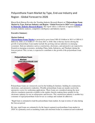 Polyurethane Foam Market by Type, End-use Industry and Region - Global Forecast to 2026-converted