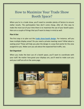 How to Maximize Your Trade Show Booth Space