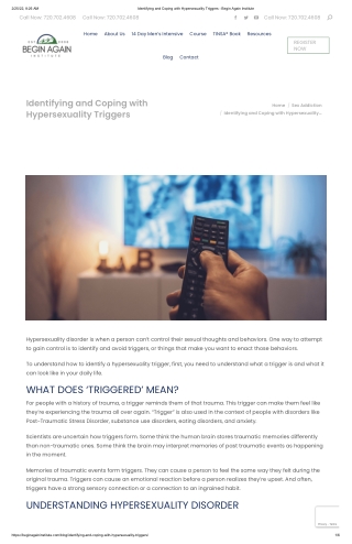 Identifying and Coping with Hypersexuality Triggers - Begin Again Institute