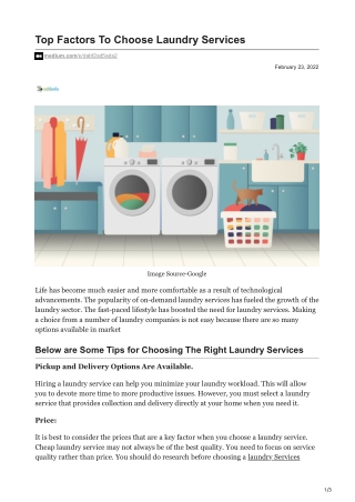 Top Factors To Choose Laundry Services