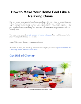 How to Make Your Home Feel Like a Relaxing Oasis