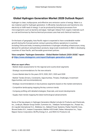 2021 Hydrogen Generation Industry Global Analysis Report