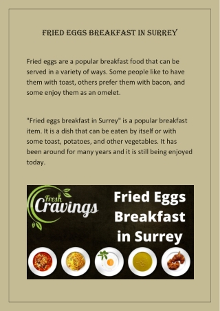 Fried Eggs Breakfast in Surrey-converted