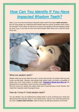 How Can You Identify If You Have Impacted Wisdom Teeth