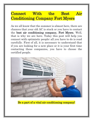 Best AC installation in Fort Myers | Caloosa Cooling