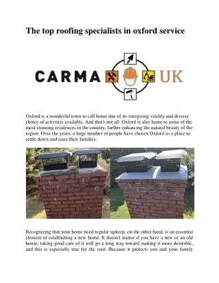 The top roofing specialists in oxford service
