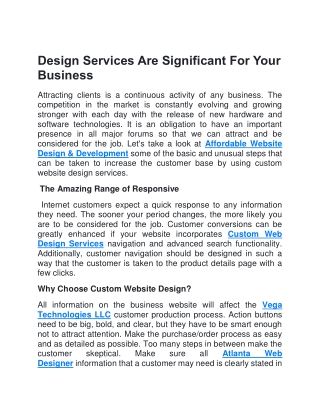 Design Services Are Significant For Your Business