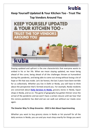 Keep Yourself Updated & Your Kitchen Too - Trust The Top Vendors Around You
