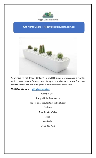 Gift Plants Online | Happylittlesucculents.com.au