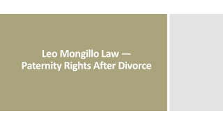Leo Mongillo Law — Paternity Rights After Divorce
