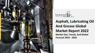 Asphalt, Lubricating Oil And Grease Market Demand, Technology Advancements 2031