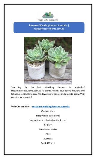 Succulent Wedding Favours Australia | Happylittlesucculents.com.au