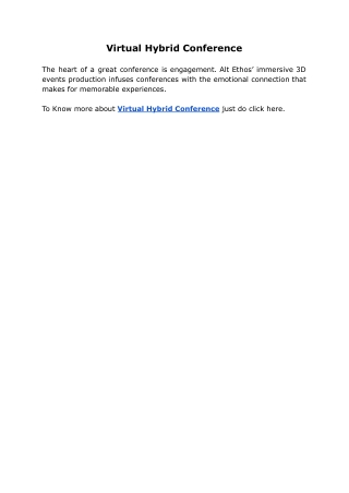 Virtual Hybrid Conference