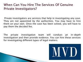 Genuine Private Investigators