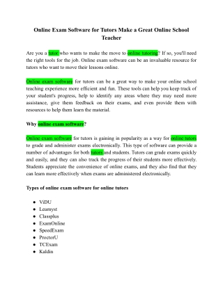 ViDU Tech - Online Exam Software for Tutors to Make a Great Online School Teacher.docx