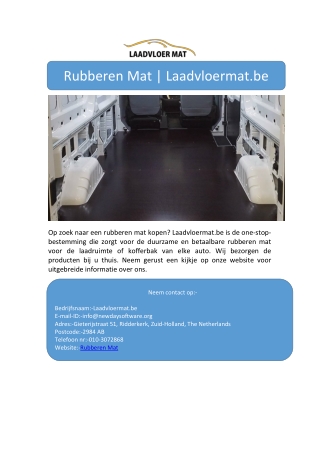 Rubberen Mat | Laadvloermat.be