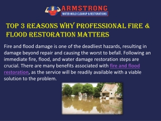 Take The Best Fire And Water Restoration Service