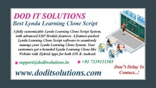 Readymade Lynda Clone Script - DOD IT Solutions